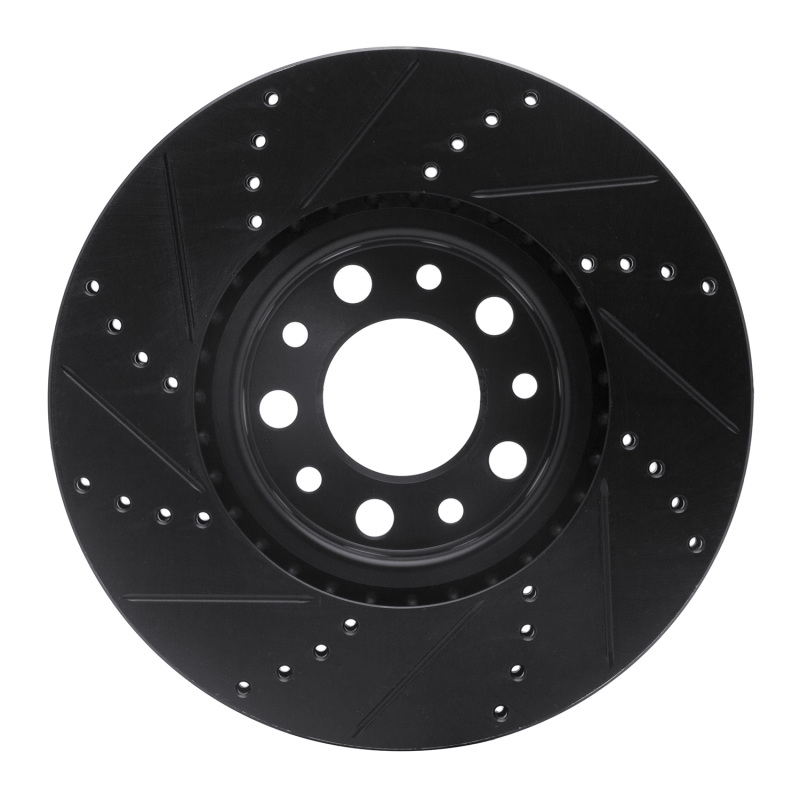 Chrysler 200 Brake Rotor (1) - Front Right - R1 Concepts - Drilled & Slotted - Black - `13-`23